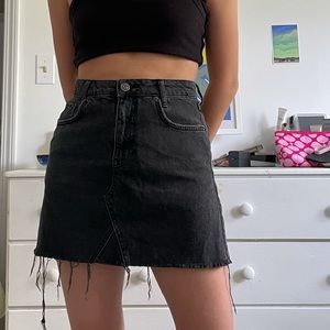 BDG faded black denim skirt
